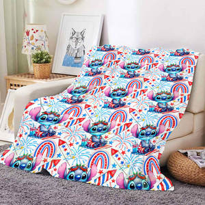 Manta de Felpa con Estampado Personalizado de Alta Calidad del 4 de Julio, Bandera Americana de Dibujos Animados, Regalos para el Día de la Independencia - Product Image 3