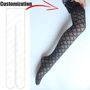 Collants thermiques sexy en maille de style designer, personnalisables, service OEM, en nylon <span class=keywords><strong>noir</strong></span> transparent, jacquard pour femmes - Product Image 1