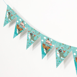 <span class=keywords><strong>Licorne</strong></span> Pirate transfrontalière pour <span class=keywords><strong>Amazon</strong></span> Drapeau Triangle en papier Bannière décorative pour les célébrations d'<span class=keywords><strong>anniversaire</strong></span> et les nouveautés de fête - Product Image 4