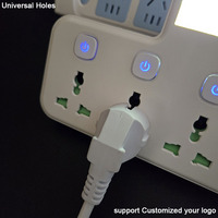 Con interruptores LED para luces nocturnas, botones, PC, a prueba de fuego, inalámbrico, USB tipo C y convertidores de 3 tomas de corriente.