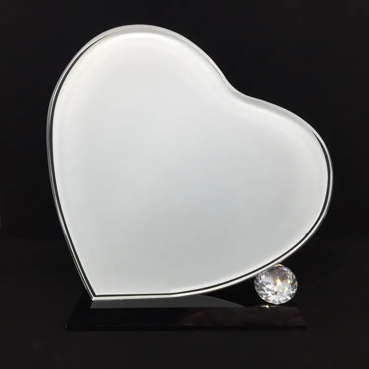 Heart Shape Sublimation Blanks Crystal Photo as Wedding Gift sublimation crystal frame