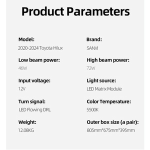 Sanvi New Design Led Headlights 2024 Projector Lens Head Light for Toyota Hilux Headlights 2020-2024 - Product Image 6