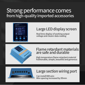 Controlador de Carga Solar MPPT Felicity 12/24/36/48V 100A 99.5% Eficiencia Pantalla LCD 4000W 1000V Compatible con Baterías de Litio AGM <span class=keywords><strong>Gel</strong></span> - Product Image 5