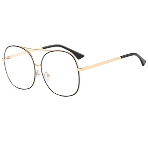 Psn Round Metal <b>Frame</b> <b>Eyeglasses</b> Black Full Rim Unisex Clear Lenses Extra Wide Optical Glasses - Product Image 3