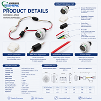 Rangkaian Kabel Defibrillator Kustom, Kabel Medis, OEM ODM, Sesuai ISO 13485, Sesuai FDA, Langsung dari Pabrik