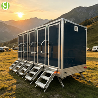 Remorque de toilettes de luxe Goeasy à cinq portes et cinq unités pour événements et festivals