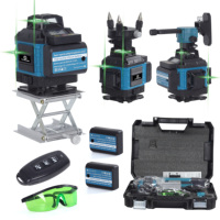 Niveau Laser Rotatif Autonivelant Vert 360° 4D 16 Lignes Horizontales et Verticales Outil de Mesure pour Levier de Nivellement