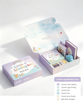Boîte cadeau rigide artisanale écologique Morandi pour enfants, pour livres illustrés et papeterie - Personnalisable
