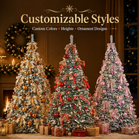 Sapin de Noël artificiel pliable avec LED, arbre de Noël télescopique sur pied, imperméable pour l'extérieur, décoration de fête pour la maison