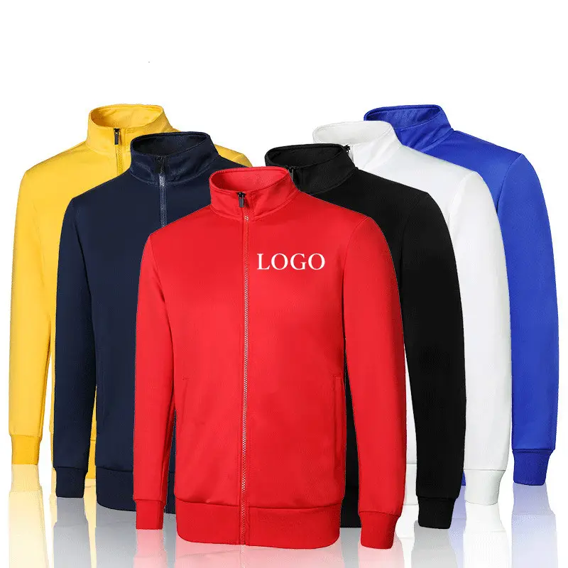 high quality custom hoodies solid reactive dye 280gsm sports fashion stand collar zipper men sweatshirt