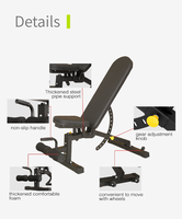 Banc de musculation Wavar, banc de musculation réglable, banc de musculation abdominal, banc de musculation pour l'entraînement, banc plat pour les abdominaux