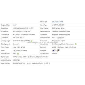LB156WF1-SPA1 15.6 inch 1920*1080 TFT LCD screen module lcd <b>display</b> screen tft lcd <b>panel</b> in stock In Stock - Product Image 3