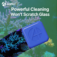Brosse de nettoyage magnétique AIPAI A+ pour aquarium, mini nettoyeur de verre à aimant puissant, grattoir à algues, nettoyeur d'aquarium