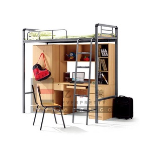 Camp En Métal Lits Superposés <span class=keywords><strong>Lit</strong></span> <span class=keywords><strong>Mezzanine</strong></span> Avec <span class=keywords><strong>Bureau</strong></span> D'ordinateur <span class=keywords><strong>Et</strong></span> Garde-Robe - Product Image 1