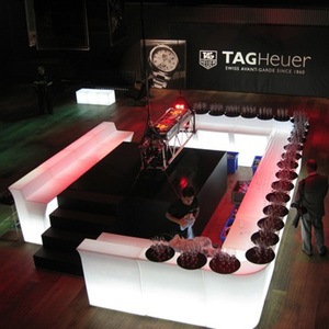 Illuminated <strong>White</strong> Plastic Contemporary Commercial <strong>Bar</strong> Furniture for Home <strong>Bar</strong> and Hotel Rental - Product Image 3