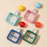 Flacon de parfum portable 40 ml personnalisable avec logo, rechargeable, avec bouchon à bille nacrée, fenêtre visible, pompe anti-fuite, pour voyage et camping