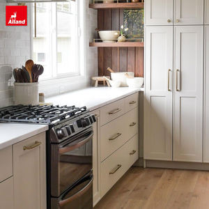 Cuisine modulaire en bois massif Alland, portes modernes, design en arc de <span class=keywords><strong>verre</strong></span>, option salle à manger, écologique, taille et couleur personnalisables - Product Image 4