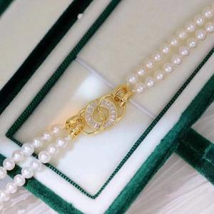 Handmade S925 Sterling Silver Necklace with <b>Fashionable</b> Bead Buckle DIY Pearl Accessories for <b>Sweater</b> <b>Chains</b> Wenchi Model 25016 - Product Image 2