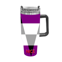 Gobelet isotherme personnalisé en acier inoxydable de 40 oz, thème arc-en-ciel gay Two Spirit, pour les voyages longue distance en voiture, les pique-niques en montagne et les barbecues