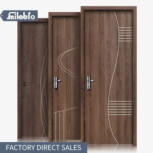 Smile Bro-puerta de madera para Interior de la habitación, diseño moderno de entrada de teca sólida, precio barato, alta calidad, WPC, PVC