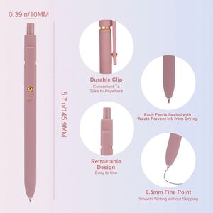 Bolígrafos de Gel, Juego de 6 Piezas, 0.5 mm, Tinta Negra de Secado Rápido, Bolígrafos de Punta Fina, Escritura Suave, Bonitos Artículos de Oficina y Escolares, Regalos para Mujeres - Product Image 5