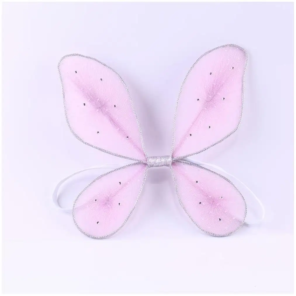 Led sayap kupu-kupu peri merah muda ringan menari dekorasi jubah pesta kerajinan cahaya bergerak dekorasi manusia dewasa sayap kupu-kupu cahaya