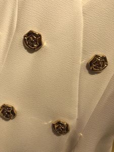 AELESEEN estilo francés cuello en V <span class=keywords><strong>A</strong></span>-Line Mini vestido de verano para mujer adelgazante elegante Ladylike botones de doble fila Vestido corto plisado - Product Image 5