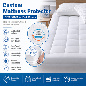 Surmatelas en polyester de qualité hôtelière, matelassé et moelleux, avec poches profondes, durable, pour commande en gros - Product Image 6