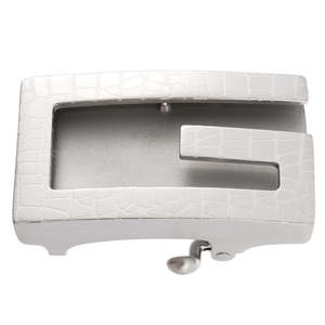 Boucle de ceinture automatique en acier inoxydable pour <span class=keywords><strong>homme</strong></span>, découpe en G, surface gaufrée croco, largeur 36 mm, boucle à cliquet pour ceinture en cuir de style professionnel - Product Image 2