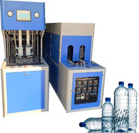 Machine de moulage par soufflage de bouteille d'eau en plastique PET Offre Spéciale semi-automatique à 2 cavités de 750ml 1500ml avec engrenage PLC