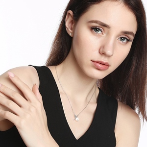 Collar de Plata de Ley S925 con Símbolo de <span class=keywords><strong>Porcentaje</strong></span>, Diseño Exclusivo para Mujer, con Cuentas y Perlas, Cadena para Clavícula, Sensación Premium - Product Image 2