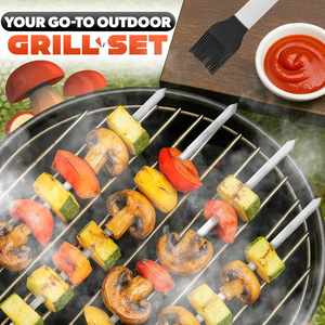 Ensemble de 32 outils de barbecue, mini-outils de grillade, accessoires de camping, ustensiles de barbecue, barbecue d'extérieur avec sac de transport, thermomètre, tapis de grillade - Product Image 2
