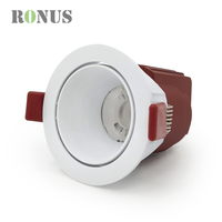Spot COB réglable pour chambre à coucher au design rond 12W Spot LED encastré anti-éblouissement au plafond