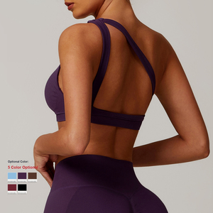 Nouveau 2025 Soutien-gorge de sport à une épaule, dos élégant, effet seconde peau, séchage rapide, extensible, pour yoga, course, gym, grandes tailles - Product Image 3