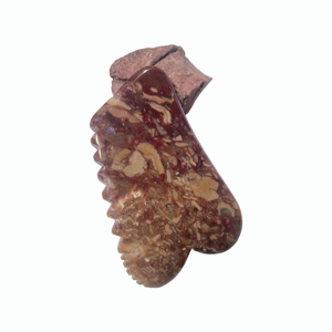 Gua Sha en pierre de feuille de bambou 100% naturelle, couleur marron, avec logo personnalisé - Product Image 4