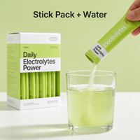Hegdavt Poudre d'électrolytes de qualité alimentaire naturelle, saveur personnalisée, sachets pour l'hydratation quotidienne et les boissons sportives, 10g de protéines, prix usine