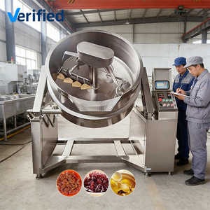 Marmite <span class=keywords><strong>de</strong></span> cuisson industrielle inclinable en acier inoxydable à agitation planétaire, chauffée au gaz, avec mélangeur, pour confitures et sauces - Product Image 6