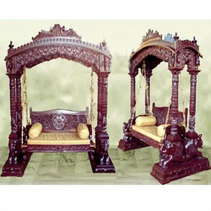 Indian Teak Wood Hand Carved Modern Luxury Swing Customizable Size & Color Home Traditional Hand Crafted Swing USA Sale - Product Image 1
