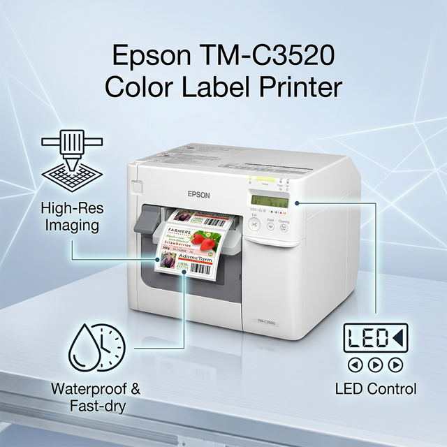 4 Inch Original Inkjet Color Label Desktop Printer TM-C3520/C3500 Digital Office Full-color Printer for Light Industry