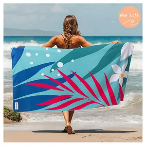 Custom Quick Dry Microfiber Swimming Sand Proof Sustainable Outdoor Sport Gym Waffle Beach Towel