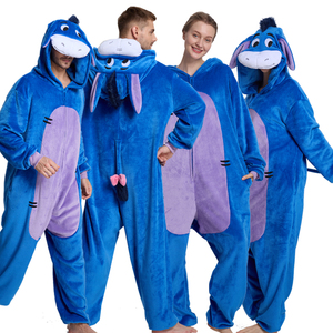 Pijamas de Mono con Capucha Térmica para Adultos, 100% Poliéster, Diseño de Burro, Venta al Por Mayor, Precio de Fábrica, Conjuntos Familiares a Juego para Parejas - Product Image 5