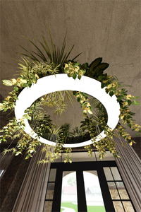 Luminaires suspendus LUYI <span class=keywords><strong>pour</strong></span> restaurant, bar, salon, en métal, LED, cercle creux, <span class=keywords><strong>suspension</strong></span>, <span class=keywords><strong>plantes</strong></span> suspendues - Product Image 3