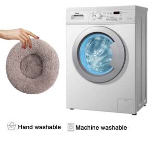 Venta caliente de felpa suave y calmante Donut cama de perro moda goteo lavable <span class=keywords><strong>Extra</strong></span> grande perro sofá gato cama redonda para mascotas - Product Image 6