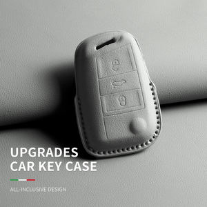 Housse de protection pour clé de voiture en cuir pour Vw Volkswagen <span class=keywords><strong>T</strong></span>-<span class=keywords><strong>roc</strong></span> Bora Cc Tayron Magotan, clé de voiture à distance automatique, durable, anti-rayures - Product Image 4