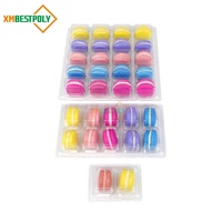 Boîte en plastique transparente pour macarons, conteneur en blister pour chocolat, emballage transparent pour biscuits, plateau de présentation en blister
