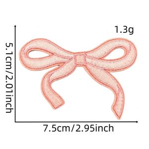 New Iron on 7.5cm Embroidery Colorful <b>Bow</b> Patch for Hair <b>Clip</b> Clothing Bag Jeans Decoration - Product Image 3