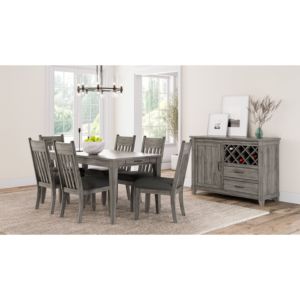 Table à manger DB Rustic Gray avec deux tiroirs de rangement et extension à feuilles rabattables Modèle D0100H540L2 - Product Image 1