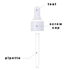 Pipet Kaca dengan Dot Karet 20mm 20/410, Plastik, Cincin Hijau Kuning Ungu Biru Pink Satu Warna, Penetes untuk Botol Kaca 1oz - Product Image 5