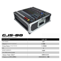 GLS-80 Mixeur USB16 Bluetooth 8 canaux tout-en-un avec amplificateur de puissance 2x150W et deux microphones sans fil UHF pour scène et événements