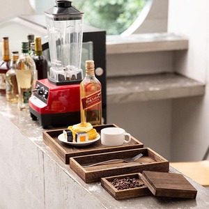 Plateau décoratif Lot de 7 plateaux de service pour recevoir des plateaux de service en bois rustique avec poignée - Product Image 4